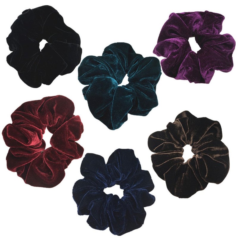 PIDOUDOU 6 Pcs Large Size Neutral Color Scrunchies for Women Hair Elastic Bands - Image 1